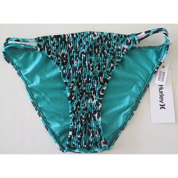 Hurley HT1024/HB1027 Women’s Sz M Green/Black "Wild Cat" 2-Piece Bikini $100+ - Picture 4 of 10